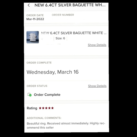 LAST CHANCE SALE NEW 6.4CT BAGUETTE WHITE SAPPHIRE RING - Picture 5 of 5